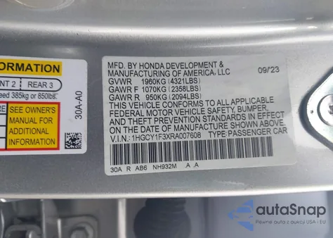 2024 Honda Accord Ex from USA, damaged, VIN 1HGCY1F3XRA007608